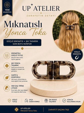 Mıknatıslı Kemik Kahverengi Toka 7cm