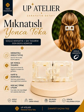 Beyaz Mıknatıslı Kemik Kare Toka 6cm