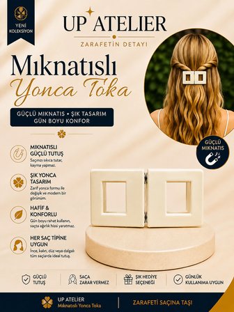 Opak Beyaz Mıknatıslı Kemik Kare Toka 6cm