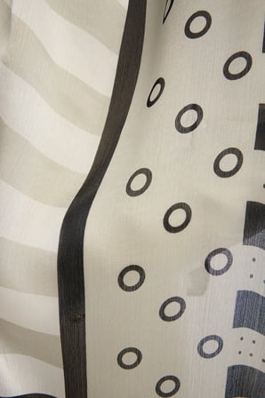 Ritmik Geometri - Gri - Aurora Desenli Janjan Şal - 70x190 Cm