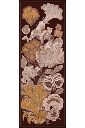 Mercan Bahçesi - Koyu Kahve - Efilia Desenli Şal - 70x190 Cm