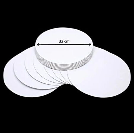 Turta Mendili / Pasta Altlığı Beyaz Yuvarlak 32 cm 10 adet