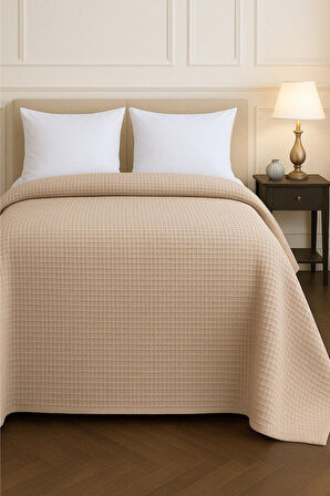 Renkli Gofret Desen Tek Kişilik Pike Yatak Örtüsü Otel Pike 160x230 cm