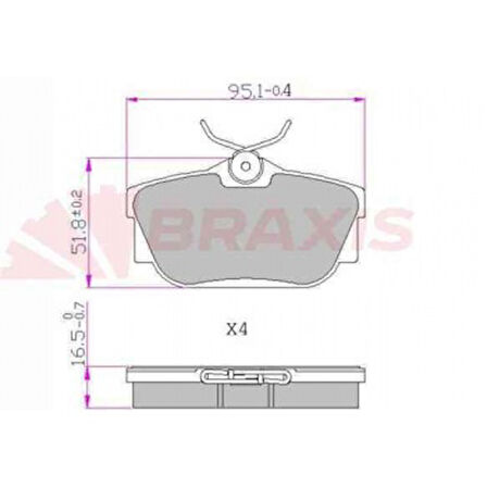 Vag Fren Balatası Arka Transporter T4 96>04 - Braxıs Aa0608