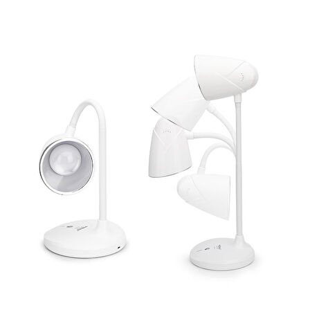 WellHise VD-6046 Masa Lambası Kablosuz Type-C Şarjlı Katlanabilir LED Okuma Işığı, USB Şarj Bağlantı Noktası ve Dokunmatik Dimmer Kontrol Sistemi