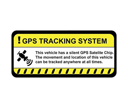 4 adet Gps Tracing Takip Etiketi Uyarı Yapıştırması 10cm  md13