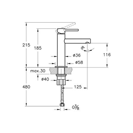 Origin Lavabo Bataryası Mat Siyah  A4255636