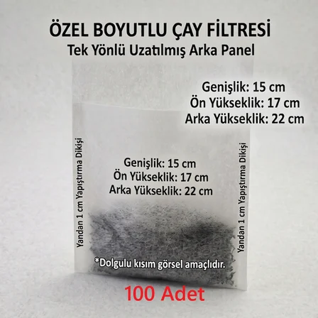 endüstriyel demlik i̇çi çay filtresi körüklü kapaklı çay süzgeci boş demlik poşeti bonesi 15x22 cm 100 adet ((100 lü) bitki kış çay demleme