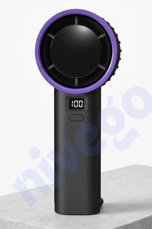LCD Göstergeli 1200mAh Şarj edilebilir Bataryalı Taşınabilir Mini Fan Vantilatör Pervane