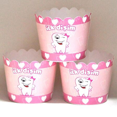Diş Pembe Cupcake (Muffin) Kabı (25 adet)