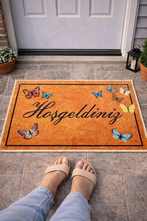 Kaymaz Taban Halı Kapı Önü Paspası 40x60 cm Model Seçenekli Yıkanabilir Toz Alır