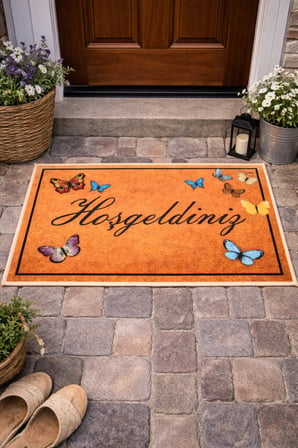 Kaymaz Taban Halı Kapı Önü Paspası 40x60 cm Model Seçenekli Yıkanabilir Toz Alır