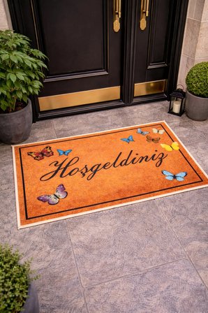 Kaymaz Taban Halı Kapı Önü Paspası 40x60 cm Model Seçenekli Yıkanabilir Toz Alır