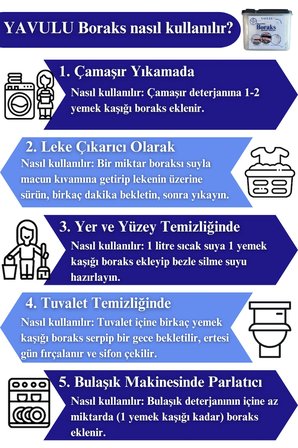 Boraks Çamaşır Deterjanı (  Boraks) Beyazlatıcı Boraks 1500G-1.5Kg Büyük Boy