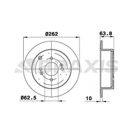 Hyundaı Arka Fren Diski (aynası) Hyundaı Accent Era 2006-> Getz 2006-> İ20 2008-> Kia Rio 2005-> (262x4) - Braxıs Ae0204