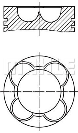Bmw Piston + Segman Std (84mm) Bmw M57 E46 E39 M57 330d 530d - Mahle 081pi00108100