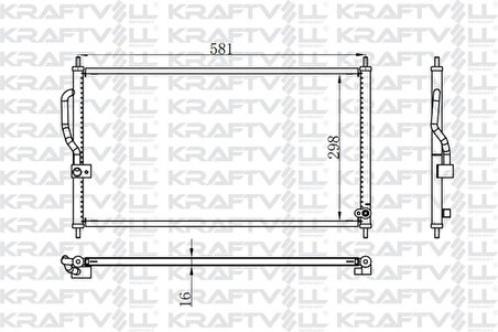 Honda Klima Radyatoru Honda Crv 1996 2001 (581×366×16) - Kraftvoll 08060013