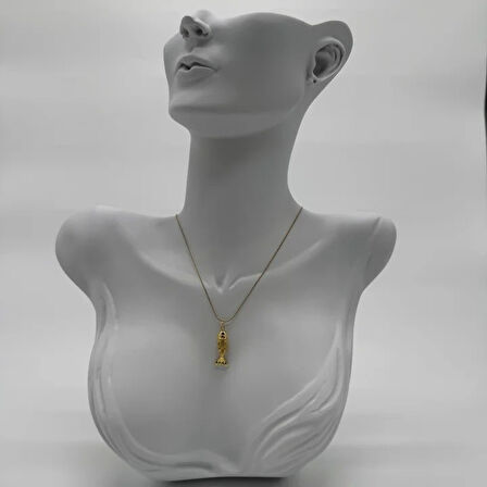 Çelik Gold Balık Kolye  - Gold