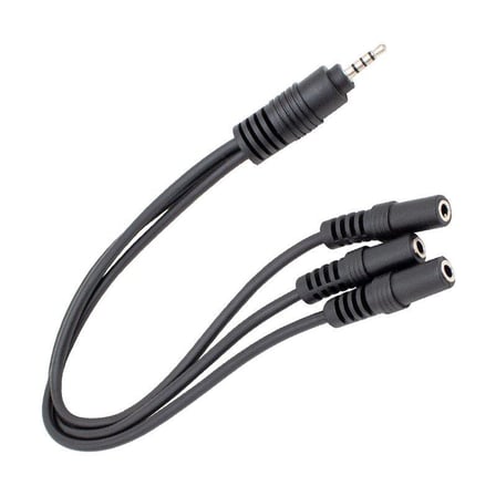 Powermaster PM-4871 Kulaklık Mikrofon Çoklayıcı 3 Port 3.5 mm Siyah