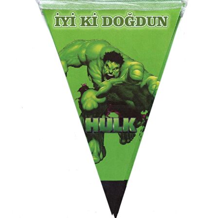 Hulk Temalı Üçgen Flama Bayrak Süs