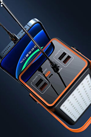70.000mAh 22.5W Siyah LCD 1xMicro 2xTyp-C 4xUsb Port Taşınabilir Şarj Cihazı Powerbank PW-52