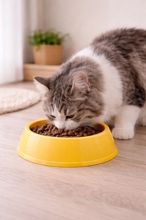 Arvital Büyük Yuvarlak Kedi Köpek Mama ve Su Kabı Plastik