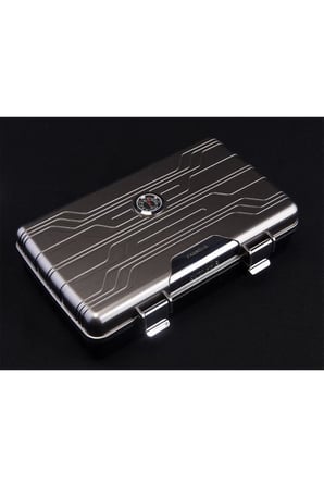Parmida Gümüş Seyahat Tipi Humidor Puro Kutusu - TR5487