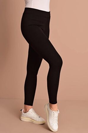 Kadın Siyah Yüksek Bel Çelik Örme Basıc Tayt Tb20yb291307