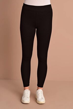 Kadın Siyah Yüksek Bel Çelik Örme Basıc Tayt Tb20yb291307