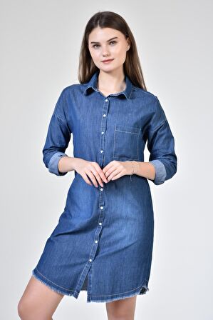 Kadın Denim Uzun Kollu Tunik DS21YB255593