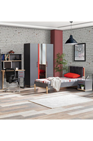 Antre Genç Odası - 3 Kapılı Dolap, Karyola, Komodin, Masa