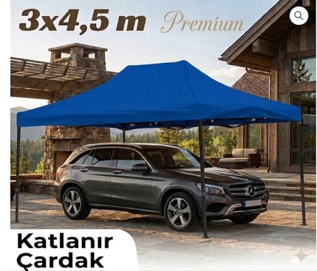 Missidea 3×4,5 Premium Makaslı Katlanır Çardak Mavi