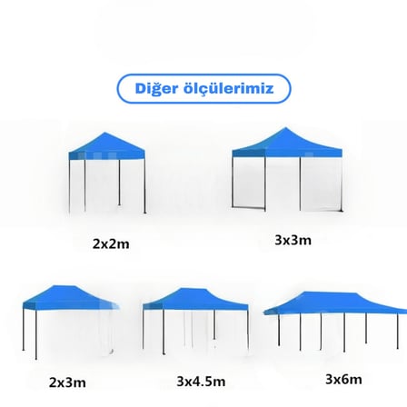 Missidea 3×4,5 Premium Makaslı Katlanır Çardak Mavi