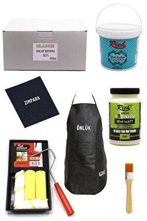 Rich Multi Surface Beyaz 1000 Gr Dolap Boyama Seti Mobilya Boyama Seti Yarı Mat Önlük