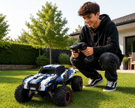Arlina Home Kids Off-Road Uzaktan Kumandalı Araba 1:12 Ölçek 4x4 Mavi Beyaz