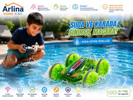 Çift Taraflı Suda Karada Giden Uzaktan Kumandalı Araba 
