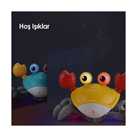 Şarjlı Müzikli Hareketli Oyuncak Yengeç Yürüme Yardımcısı Otomatik Sensörlü