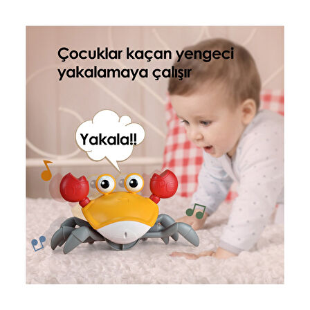 Şarjlı Müzikli Hareketli Oyuncak Yengeç Yürüme Yardımcısı Otomatik Sensörlü