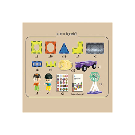 Magic Magnetic Blocks 100 Parça Manyetik Oyuncak Bloklar Seti