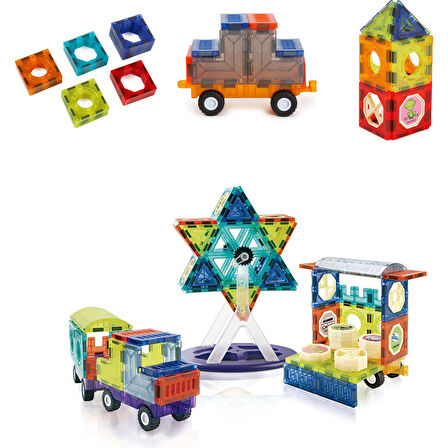 Magic Magnetic Blocks 100 Parça Manyetik Oyuncak Bloklar Seti