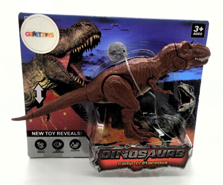 WS5305 Ağzı ve Eklem Yerleri Hareket Ettirilebilir T-Rex Dinazor Figürü Kahverengi