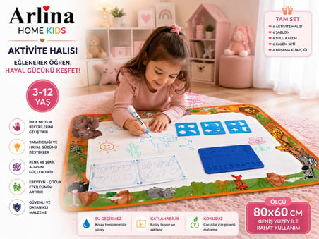 Eğitici Eğlenceli Sihirli Boyama Aktivite Halısı
