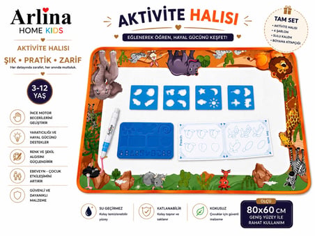 Eğitici Eğlenceli Sihirli Boyama Aktivite Halısı