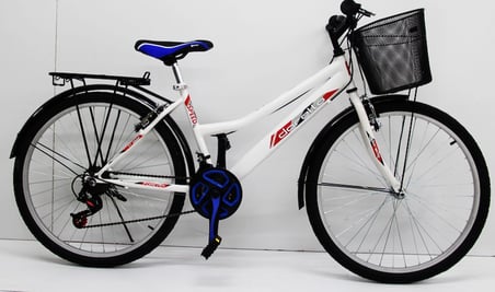 Dorello bisiklet 2650 model 26 jant bisiklet Şehir bisikleti Beyaz bisiklet Çamurluklu Sepetli bisiklet