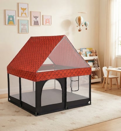 Missidea Siyah Çatılı Kare Bebek ve Çocuk Oyun Alanı 120x120 cm