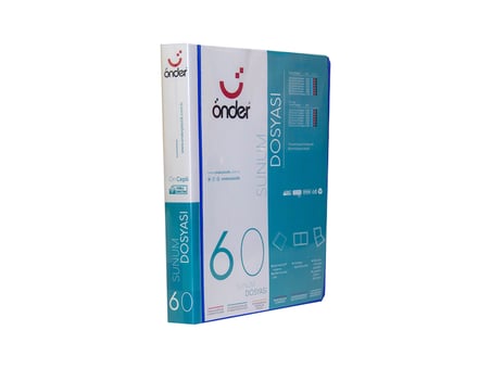 ÖNDER SUNUM DOSYASI PP A4 ÖNCEPLİ 60 LI MAVİ 1260-1-12 ADET