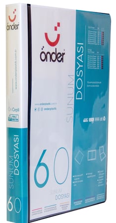 ÖNDER SUNUM DOSYASI PP A4 ÖNCEPLİ 60 LI SİYAH 1260-3-12 ADET