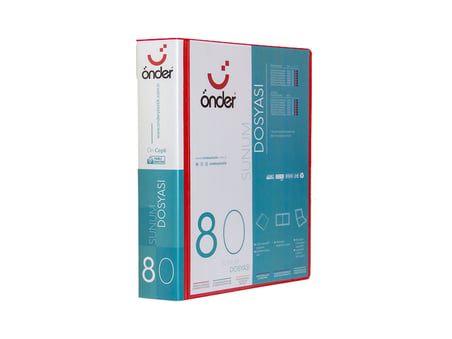 ÖNDER SUNUM DOSYASI PP A4 ÖNCEPLİ 80 Lİ KIRMIZI 1280-2-12 ADET