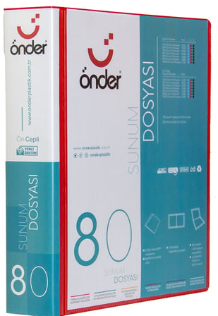 ÖNDER SUNUM DOSYASI PP A4 ÖNCEPLİ 80 Lİ KIRMIZI 1280-2-12 ADET