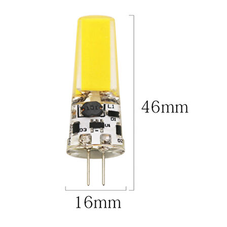 5 Adet 220 Volt G4 Led Ampül 9 Watt ( Sarı ışık (gün ışığı) )